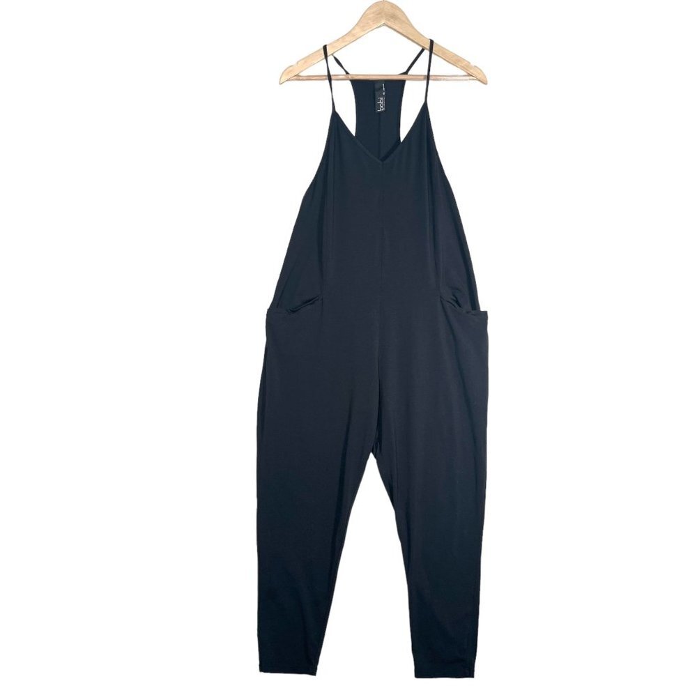 BOBI Revolve Draped Modal Jersey Jumpsuit black lagen look sz S
